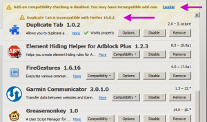 add-on compatibility enable screenshot