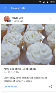 example of a Google My Business post